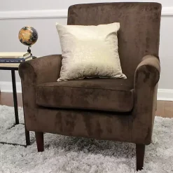 Kirklands Home Accent Chairs|Ellen Rolled Arms Accent Chair Brown