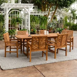 Kirklands Home Outdoor Dining|Extendable Table 7-pc. Outdoor Dining Set Brown