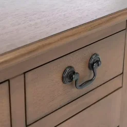 Kirklands Home Console Tables|Farmhouse 3-Drawer Console Table Brown