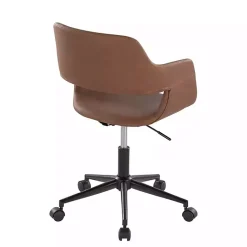 Kirklands Home Office Furniture|Faux Leather & Black Marshall Office Chair Brown