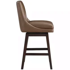 Kirklands Home Bar Stools & Counter Height Stools|Faux Leather Alli Swivel Counter Stool Brown