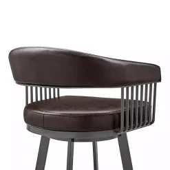 Kirklands Home Bar Stools & Counter Height Stools|Faux Leather Chelsea Swivel Bar Stool Brown