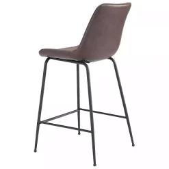 Kirklands Home Bar Stools & Counter Height Stools|Faux Leather Highback Counter Stool Brown