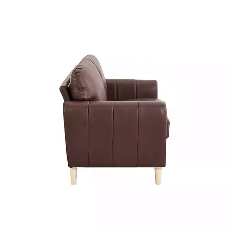 Kirklands Home Sofas & Loveseats|Faux Leather Lyon Loveseat Brown