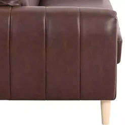 Kirklands Home Sofas & Loveseats|Faux Leather Lyon Loveseat Brown