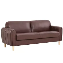 Kirklands Home Sofas & Loveseats|Faux Leather Lyon Sofa Brown
