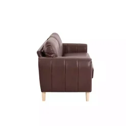 Kirklands Home Sofas & Loveseats|Faux Leather Lyon Sofa Brown