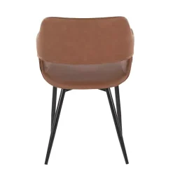 Kirklands Home Dining Chairs|Faux Leather Marge Dining Chairs, Set of 2 Brown