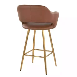 Kirklands Home Bar Stools & Counter Height Stools|Faux Leather Marge Counter Stools, Set of 2 Brown