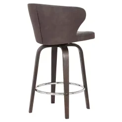 Kirklands Home Bar Stools & Counter Height Stools|Faux Leather Mynette Swivel Stool, 36 in. Brown