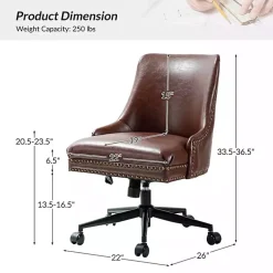 Kirklands Home Office Furniture|Faux Leather Rocking Office Chair Brown