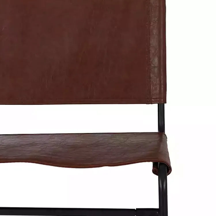 Kirklands Home Bar Stools & Counter Height Stools|Faux Leather Sling Counter Stool Brown
