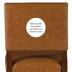 Kirklands Home Bar Stools & Counter Height Stools|Brown Faux Leather Square Classic Bar Stool Tan