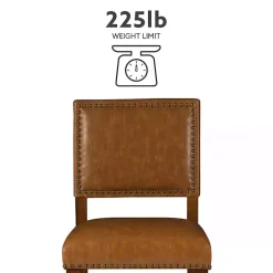 Kirklands Home Bar Stools & Counter Height Stools|Brown Faux Leather Square Classic Bar Stool Tan