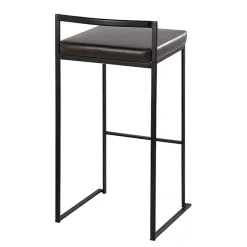 Kirklands Home Bar Stools & Counter Height Stools|Faux Leather Stackable Bar Stools, Set of 2 Brown