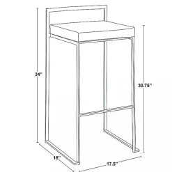 Kirklands Home Bar Stools & Counter Height Stools|Faux Leather Stackable Bar Stools, Set of 2 Brown