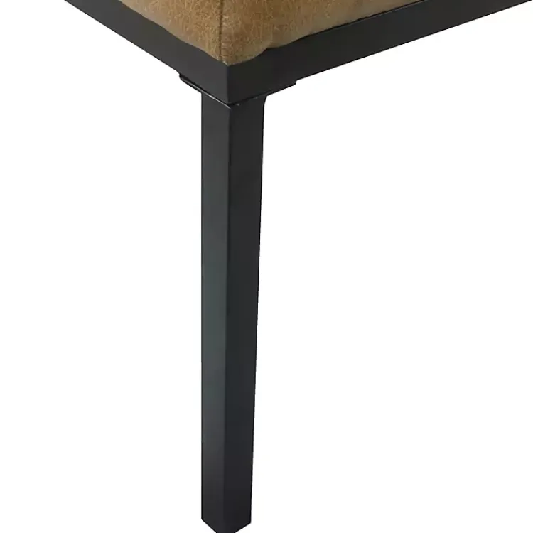 Kirklands Home Benches & Ottomans|Faux Leather Tufted Button Bench Brown