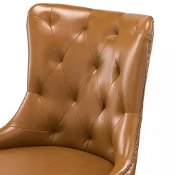 Kirklands Home Office Furniture|Faux Leather Tufted Back Office Chair Brown