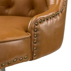 Kirklands Home Office Furniture|Faux Leather Tufted Back Office Chair Brown