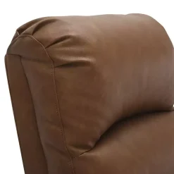 Kirklands Home Accent Chairs|Faux Leather Upholstered Slim Recliner Brown