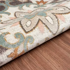 Kirklands Home Outdoor Rugs|Brown Floral Medallion Outdoor Area Rug, 5x7