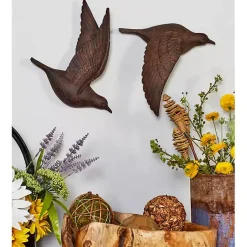 Kirklands Home Wall Plaques|Flying Birds Wall Sculptures, Set of 3 Brown
