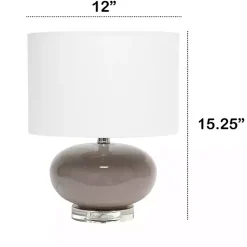 Kirklands Home Table Lamps|Glass Short Oval Table Lamp Brown