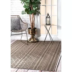 Kirklands Home Outdoor Rugs|Jamie Outdoor Area Rug, 5x7 Brown