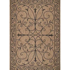 Kirklands Home Outdoor Rugs|Kathleen Scroll Outdoor Area Rug, 5x7 Brown