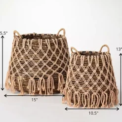 Online Macrame Overlay Baskets, Set of 2 Baskets & Boxes