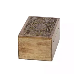 Discount Mango Wood Carved Boxes, Set of 3 Baskets & Boxes