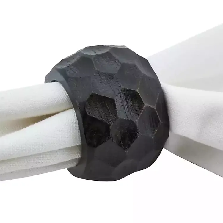 Kirklands Home Table Linens|Mango Wood Chunky Napkin Rings, Set of 4 Brown