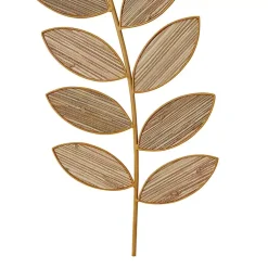 Kirklands Home Wall Plaques|Metal and Reed Leaf Wall Plaques, Set of 2 Brown