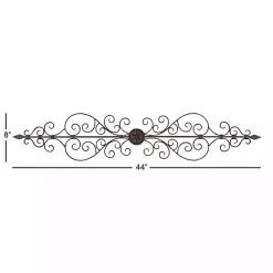 Kirklands Home Wall Plaques|Metal Scroll Panel Wall Plaque Brown