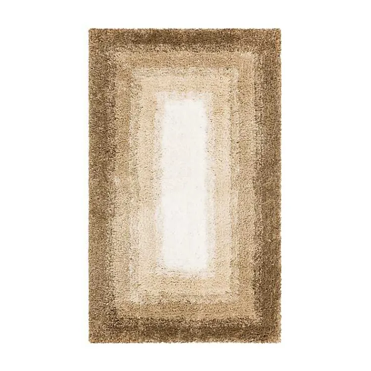 Kirklands Home Bathroom Rugs|Ombre Border Bath Mat, 2x4 Brown