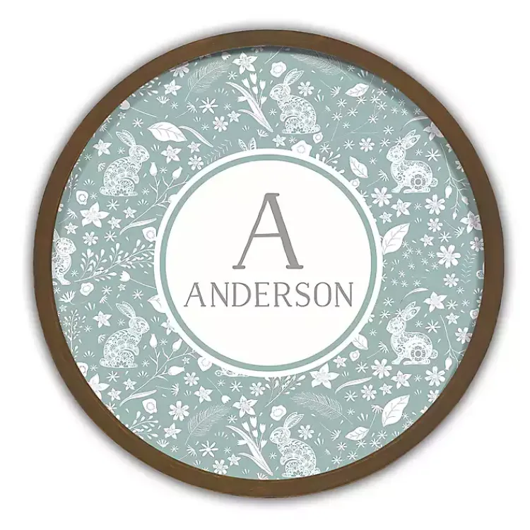 Discount Brown Personalized Blue Bunnies Wall Plaque Easter Decorations