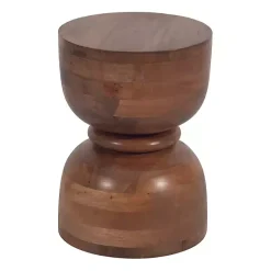 Kirklands Home Accent & End Tables|Polished Wood Hourglass Accent Table Brown