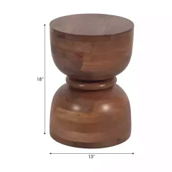 Kirklands Home Accent & End Tables|Polished Wood Hourglass Accent Table Brown
