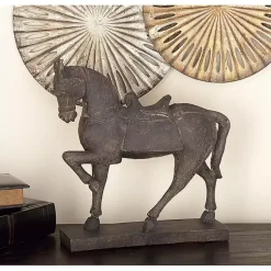 New Polystone Prancing Horse Statue Statues & Figurines