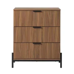 Kirklands Home Dressers & Chests|Reeded 3-Drawer Dresser Brown