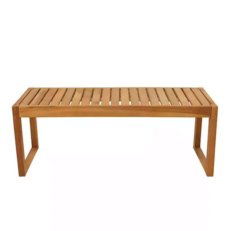 Kirklands Home Outdoor Tables|Teak Wood Slatted Outdoor Coffee Table Brown