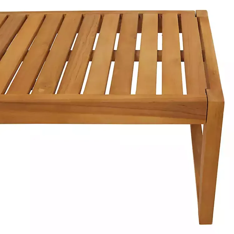 Kirklands Home Outdoor Tables|Teak Wood Slatted Outdoor Coffee Table Brown
