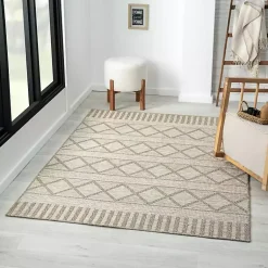 Kirklands Home Outdoor Rugs|Transitional Stripes Indoor/Outdoor Rug, 5x7 Brown