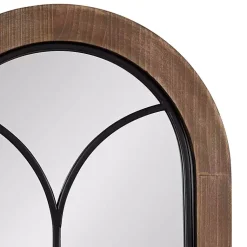 Kirklands Home Decorative Mirrors|Windowpane Arch Geoffrey Mirror Brown