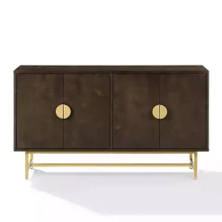 Kirklands Home Cabinets & Sideboards|Wood & Gold Metal Sideboard Brown