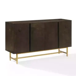 Kirklands Home Cabinets & Sideboards|Wood & Gold Metal Sideboard Brown