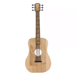 Kirklands Home Wall Plaques|Brown Wood Acoustic Guitar Wall Plaque