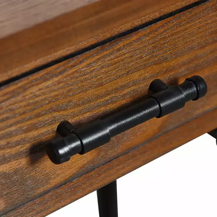 Kirklands Home Accent & End Tables|Brown Wood and Black Metal Ruth Accent Table