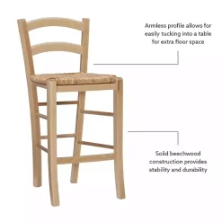 Kirklands Home Bar Stools & Counter Height Stools|Wood and Seagrass Counter Stools, Set of 2 Brown