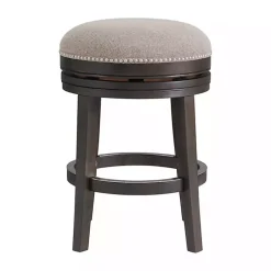 Kirklands Home Bar Stools & Counter Height Stools|Brown Wood Backless Swivel 2-pc. Counter Stool Set Gray